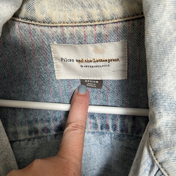 Pilcro/Anthropologie White Washed Jean Jacket - Picture 2 of 2